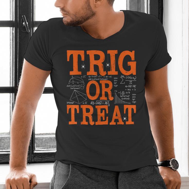 Trig Or Treat Trigonometry Math Teacher Halloween Men's V-Neck T-Shirt, gift for family, gift for coworker