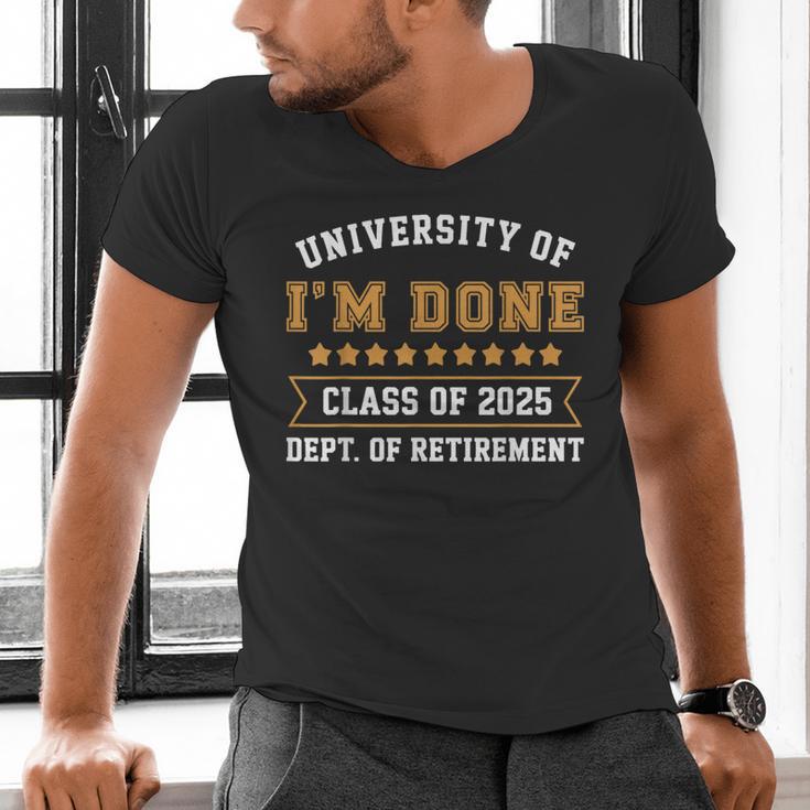 University Of I'm Done Teacher Retirement 2025 Men's V-Neck T-Shirt, gift for family, gift for coworker