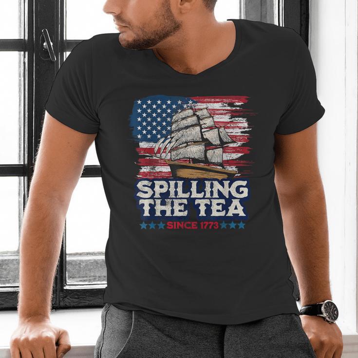 US History Teacher Boston Spilling The Tea Since 1773 Men's V-Neck T-Shirt, History Teacher Shirts, gift for family, gift for coworker US History Teacher Boston Spilling The Tea Since 1773 Men's V-Neck T-Shirt, History Teacher Shirts, gift for family, gift for coworker