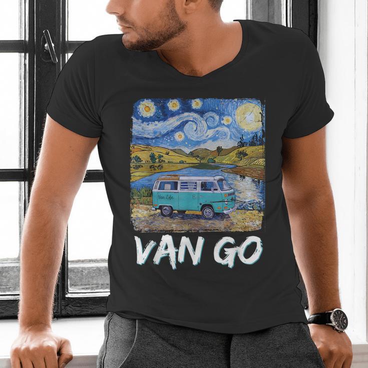 Van Go Retro Vanlife Art Teacher Men's V-Neck T-Shirt, gift for family, gift for coworker