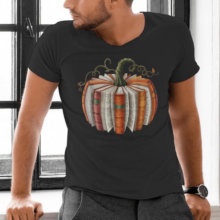 Vintage Book Pumpkin Autumn Fall Librarians Bookworm Teacher Men's V-Neck T-Shirt, gift for family, gift for coworker Vintage Book Pumpkin Autumn Fall Librarians Bookworm Teacher Men's V-Neck T-Shirt, gift for family, gift for coworker