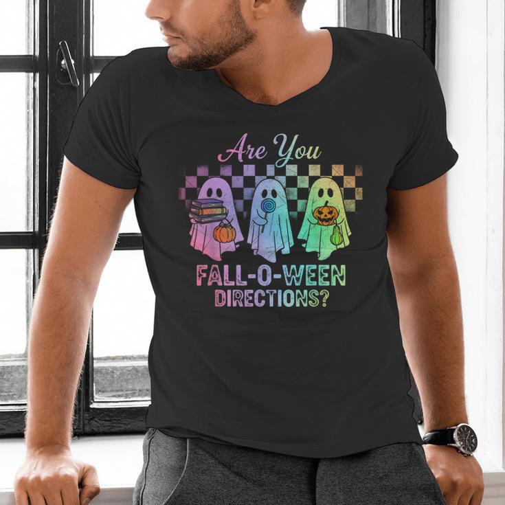 Vintage Are You Fall O Ween Directions Teacher Halloween Men's V-Neck T-Shirt, gift for family, gift for coworker