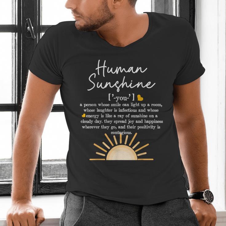 Vintage Human Sunshine Definition Teachers Mom Boss Women Men's V-Neck T-Shirt, gift for family, gift for coworker