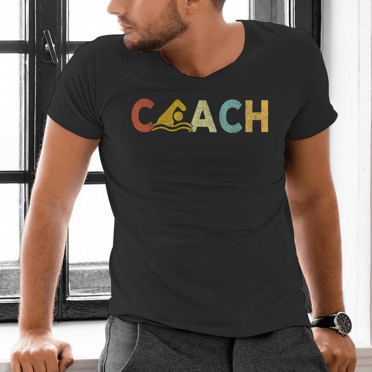 Vintage Swim Coach Swimming Coach Swim Teacher Swimmer Retro Men's V-Neck T-Shirt, gift for family, gift for coworker Vintage Swim Coach Swimming Coach Swim Teacher Swimmer Retro Men's V-Neck T-Shirt, gift for family, gift for coworker
