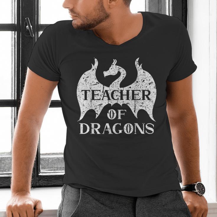 Vintage Teacher Of Dragons Quotes Teacher Student Men's V-Neck T-Shirt, gift for family, gift for coworker