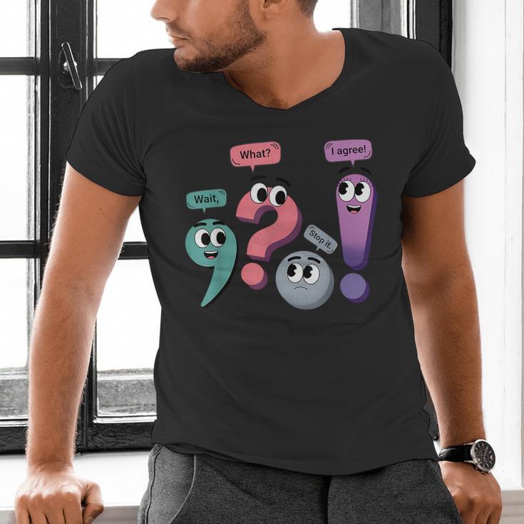 Wait What Stop It I Agree Grammar English Teacher Men's V-Neck T-Shirt, English Teacher Shirts, gift for family, gift for coworker