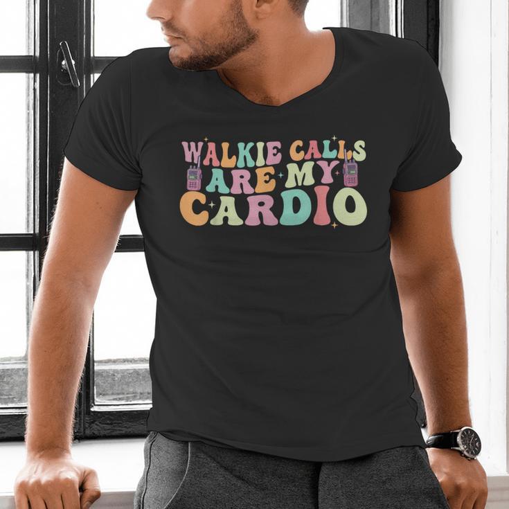 Walkie Calls Are My Cardio SPED Teacher Inclusion ABA Men's V-Neck T-Shirt, gift for family, gift for coworker Walkie Calls Are My Cardio SPED Teacher Inclusion ABA Men's V-Neck T-Shirt, gift for family, gift for coworker