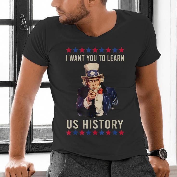 I Want You To Learn US History American Teacher School For Men Women Men's V-Neck T-Shirt, History Teacher Shirts, gift for family, gift for coworker