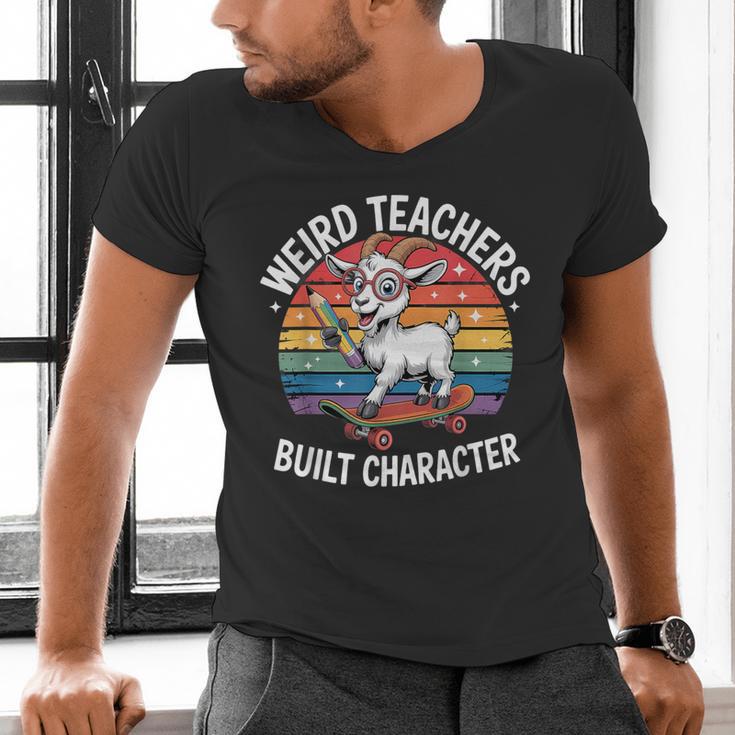 Weird Teachers Build Character Teacher Men's V-Neck T-Shirt, gift for family, gift for coworker Weird Teachers Build Character Teacher Men's V-Neck T-Shirt, gift for family, gift for coworker