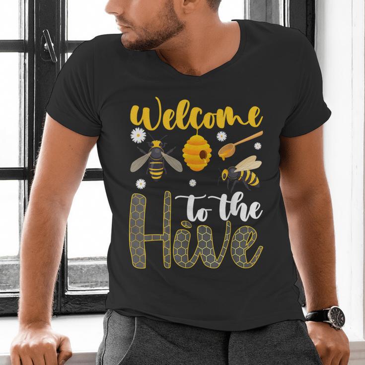 Welcome To The Hive Bee Teacher Back To School Men's V-Neck T-Shirt, gift for family, gift for coworker Welcome To The Hive Bee Teacher Back To School Men's V-Neck T-Shirt, gift for family, gift for coworker