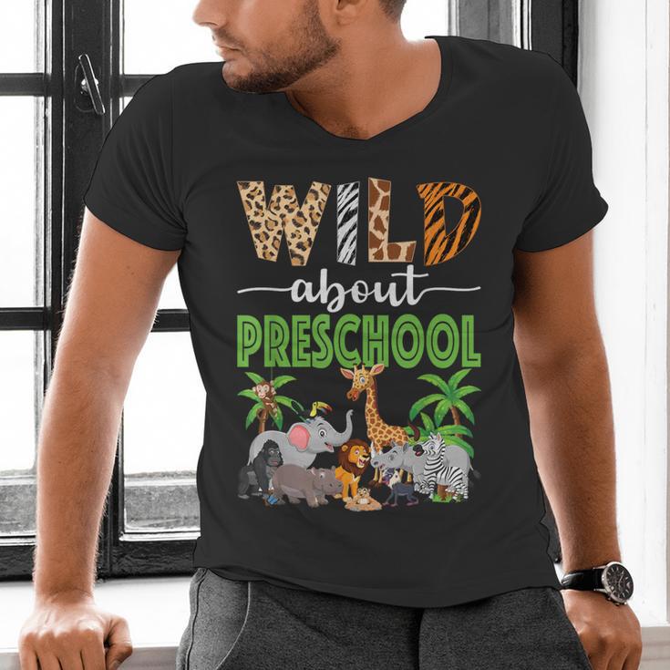 Wild About Preschool Teacher Student Preschool Zoo Safari Men's V-Neck T-Shirt, gift for family, gift for coworker Wild About Preschool Teacher Student Preschool Zoo Safari Men's V-Neck T-Shirt, gift for family, gift for coworker