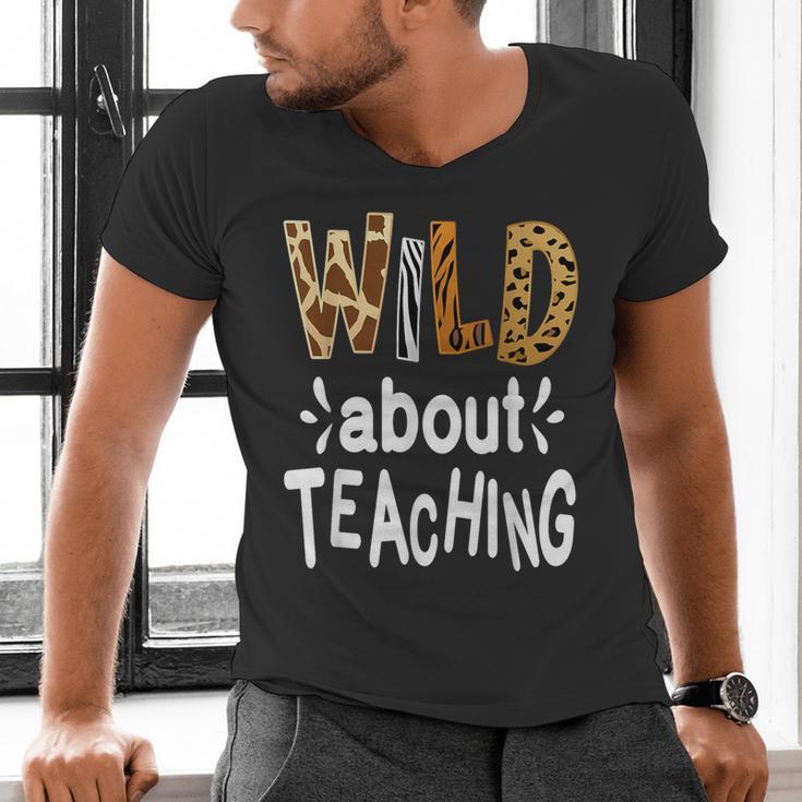 Wild About Teaching Teacher Student First Day Of School Men's V-Neck T-Shirt, gift for family, gift for coworker Wild About Teaching Teacher Student First Day Of School Men's V-Neck T-Shirt, gift for family, gift for coworker