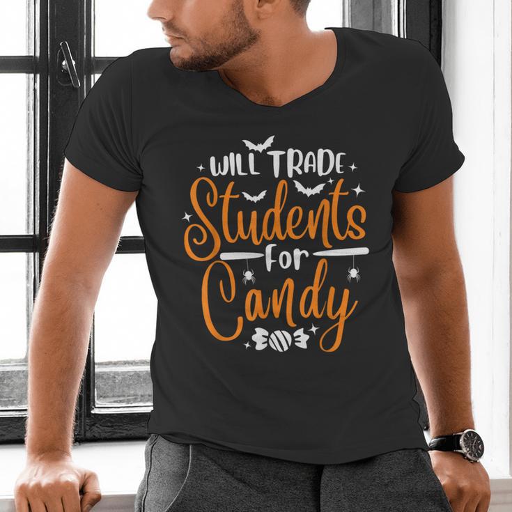 Will Trade Students For Candy Halloween Costume Teacher Men's V-Neck T-Shirt, gift for family, gift for coworker Will Trade Students For Candy Halloween Costume Teacher Men's V-Neck T-Shirt, gift for family, gift for coworker