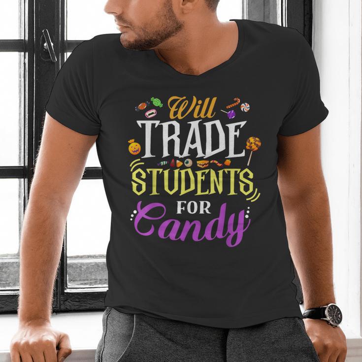 Will Trade Students For Candy Teacher Cute Halloween Costume Men's V-Neck T-Shirt, gift for family, gift for coworker Will Trade Students For Candy Teacher Cute Halloween Costume Men's V-Neck T-Shirt, gift for family, gift for coworker