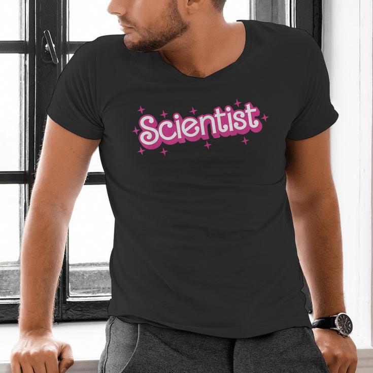 Women Retro Pink Scientist Science Teacher Back To School Men's V-Neck T-Shirt, Science Teacher Shirts, gift for family, gift for coworker Women Retro Pink Scientist Science Teacher Back To School Men's V-Neck T-Shirt, Science Teacher Shirts, gift for family, gift for coworker