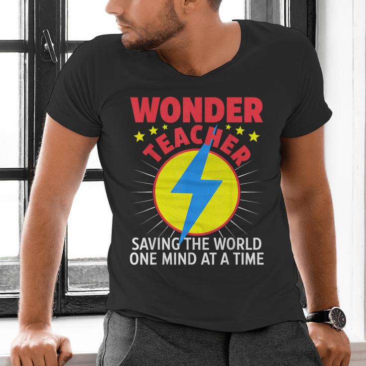 Wonder Teacher Costume Shirt Teacher Halloween Costume Men Women Men's V-Neck T-Shirt, gift for family, gift for coworker