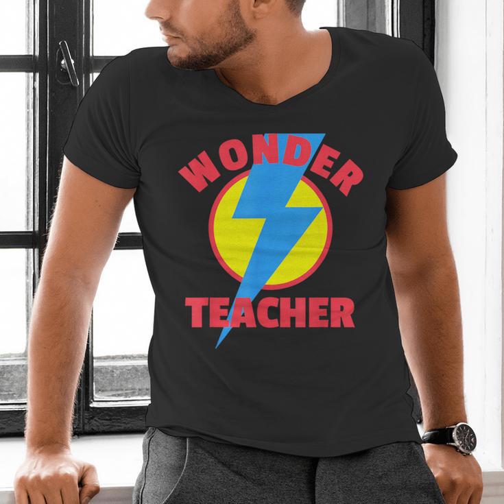 Wonder Teacher Teacher Halloween Tshirt Men's V-Neck T-Shirt, gift for family, gift for coworker Wonder Teacher Teacher Halloween Tshirt Men's V-Neck T-Shirt, gift for family, gift for coworker