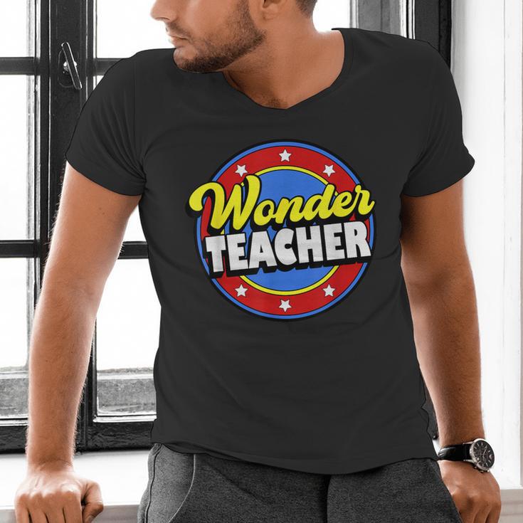 Wonder Teacher Super Woman Power Superhero Back To School Men's V-Neck T-Shirt, Super Teacher Shirts, gift for family, gift for coworker Wonder Teacher Super Woman Power Superhero Back To School Men's V-Neck T-Shirt, Super Teacher Shirts, gift for family, gift for coworker