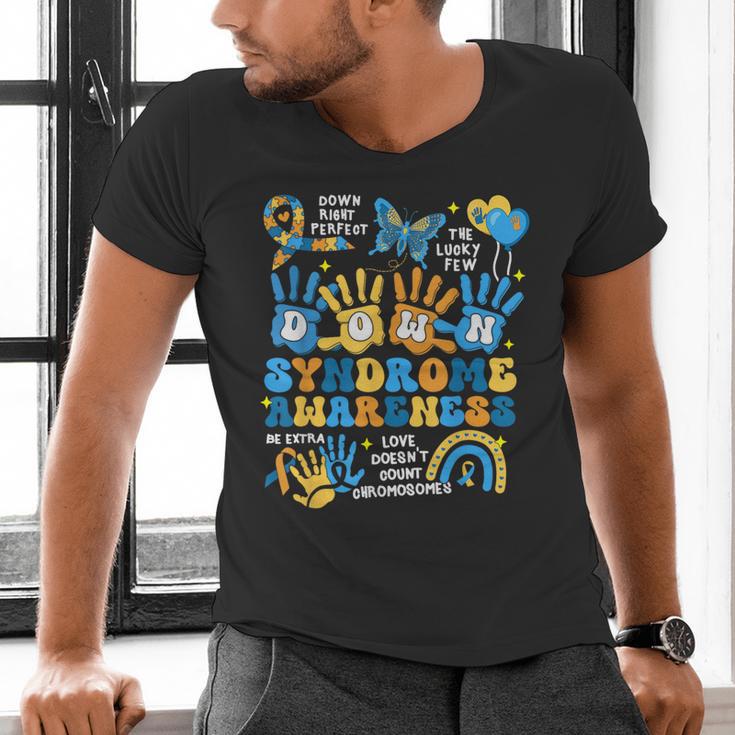 World Down Syndrome Day Awareness T21 Teacher Women Men Kids Men's V-Neck T-Shirt, gift for family, gift for coworker