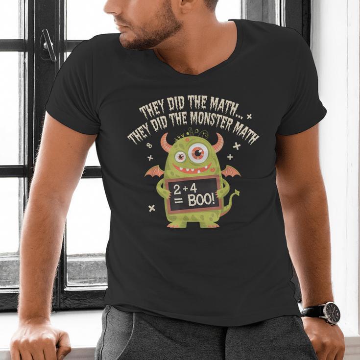 They Did The Math They Did The Monster Math Teacher Student Men's V-Neck T-Shirt, gift for family, gift for coworker They Did The Math They Did The Monster Math Teacher Student Men's V-Neck T-Shirt, gift for family, gift for coworker