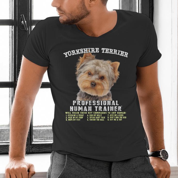 Yorkshire Terrier Yorkie Dog Professional Human Trainer Men's V-Neck T-Shirt, gift for family, gift for coworker
