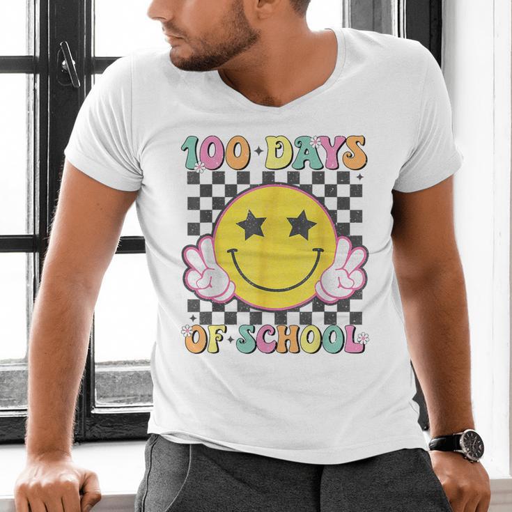100th Day Of School Teacher Kids 100 Days Of School Men's V-Neck T-Shirt, gift for family, gift for coworker 100th Day Of School Teacher Kids 100 Days Of School Men's V-Neck T-Shirt, gift for family, gift for coworker