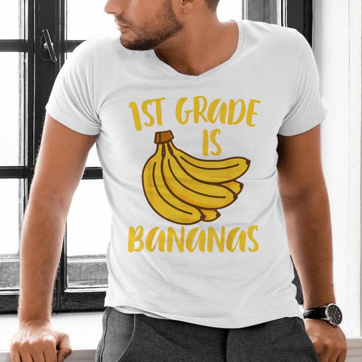 1st Grade Is Bananas Teacher Teaching Back To School Men's V-Neck T-Shirt, gift for family, gift for coworker 1st Grade Is Bananas Teacher Teaching Back To School Men's V-Neck T-Shirt, gift for family, gift for coworker
