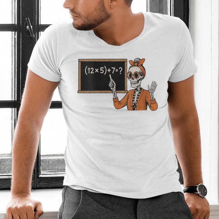 67 Teacher Halloween Skeleton Six Seven Meme Brainrot Math Men's V-Neck T-Shirt, gift for family, gift for coworker 67 Teacher Halloween Skeleton Six Seven Meme Brainrot Math Men's V-Neck T-Shirt, gift for family, gift for coworker