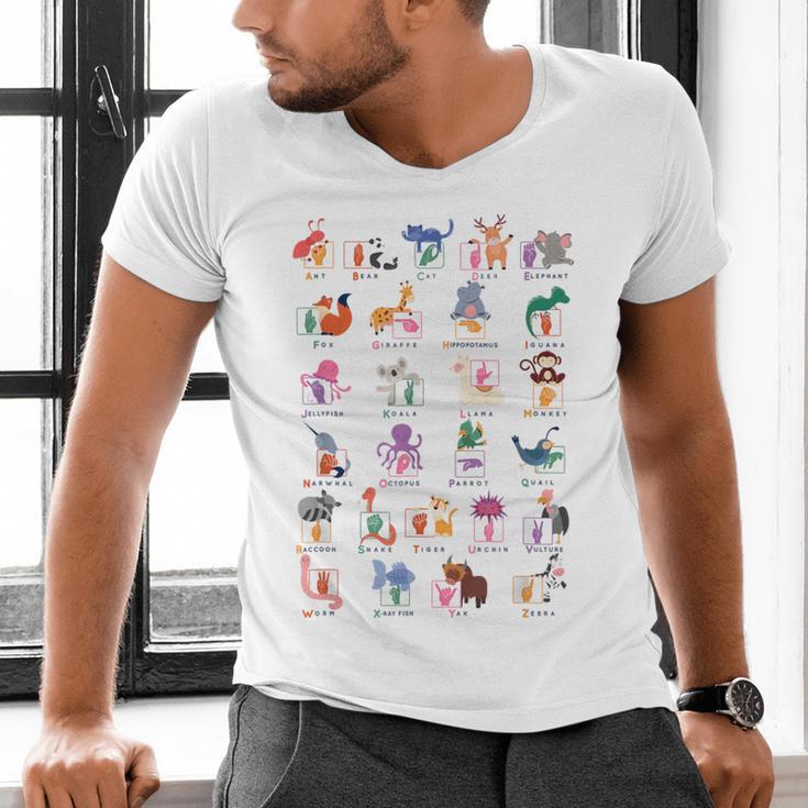 American Sign Language For Teachers ASL Alphabet Men's V-Neck T-Shirt, gift for family, gift for coworker