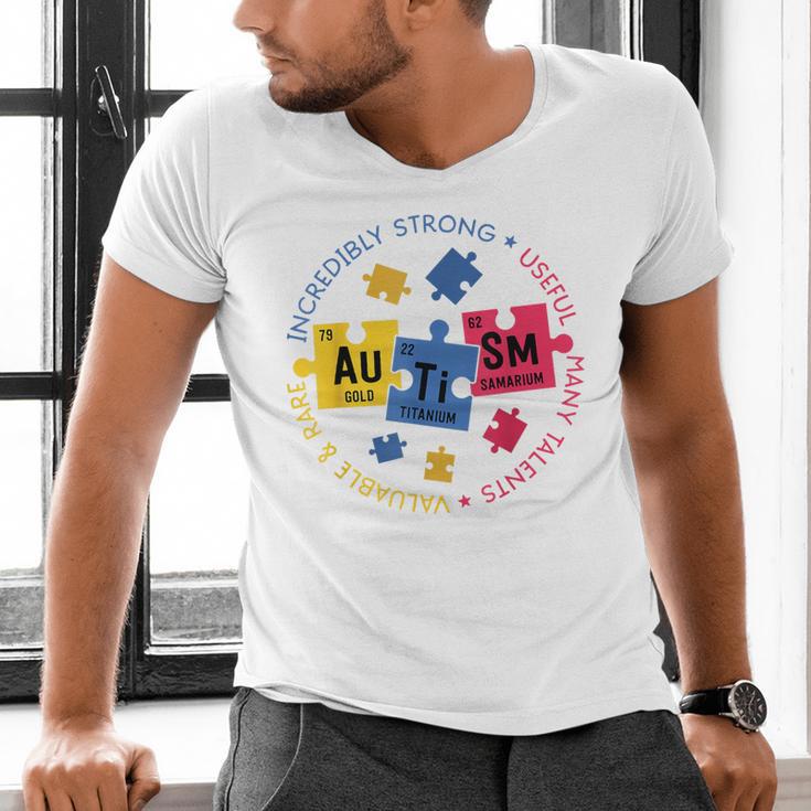 Autism Awareness Shirt Periodic Puzzle Science Teacher Men Women Kids Men's V-Neck T-Shirt, Science Teacher Shirts, gift for family, gift for coworker