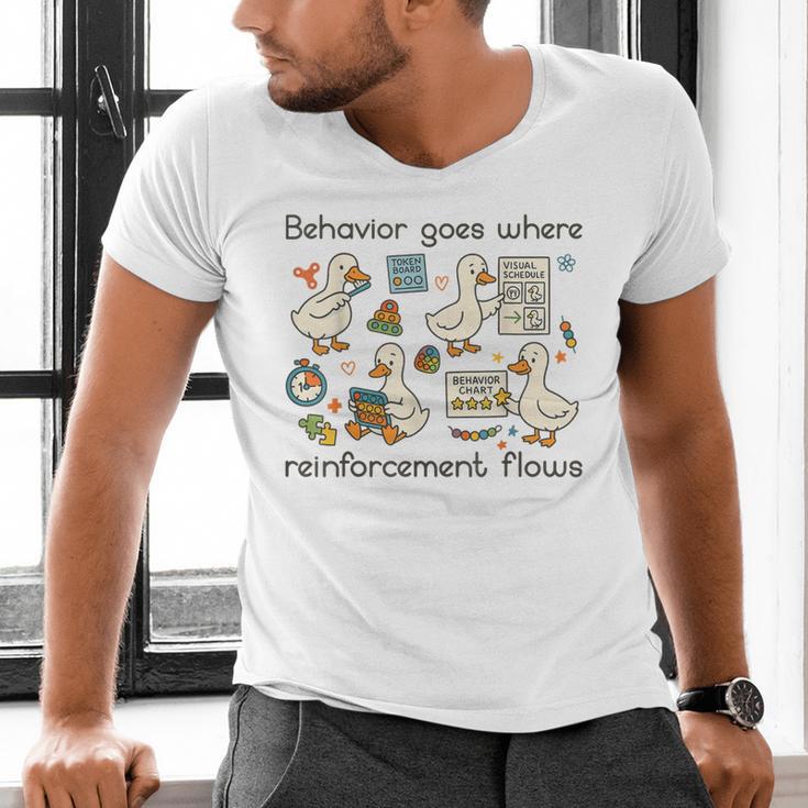 Behavior Analyst Silly Goose RBT ABA Therapy Sped Teacher Men's V-Neck T-Shirt, gift for family, gift for coworker Behavior Analyst Silly Goose RBT ABA Therapy Sped Teacher Men's V-Neck T-Shirt, gift for family, gift for coworker