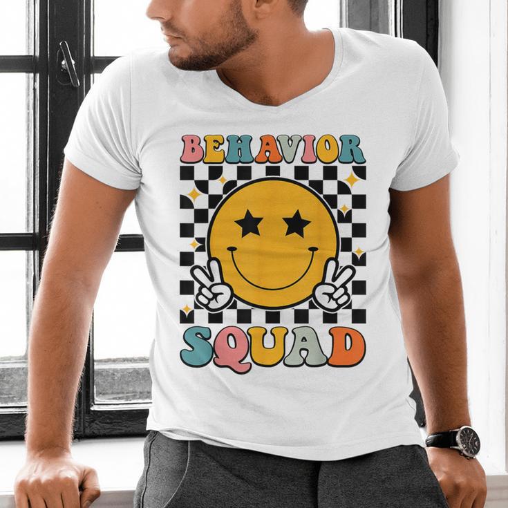 Behavior Squad Specialist Analyst Behavior Teacher Retro Men's V-Neck T-Shirt, gift for family, gift for coworker
