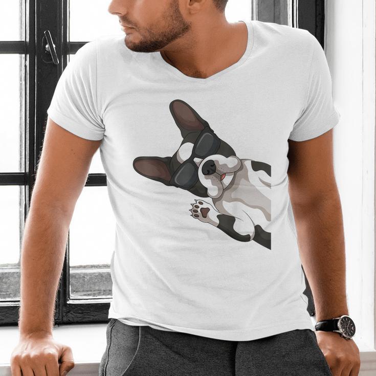 Boston Terrier Bostie Dog Kids Men Men's V-Neck T-Shirt, gift for family, gift for coworker