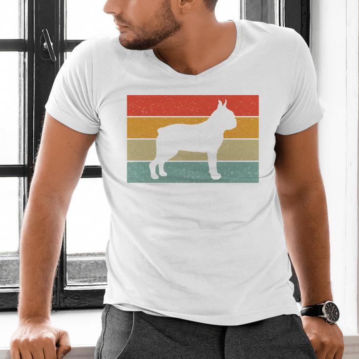 Boston Terrier Dog Lover Retro Vintage Cool For Dog Owner Men's V-Neck T-Shirt, gift for family, gift for coworker