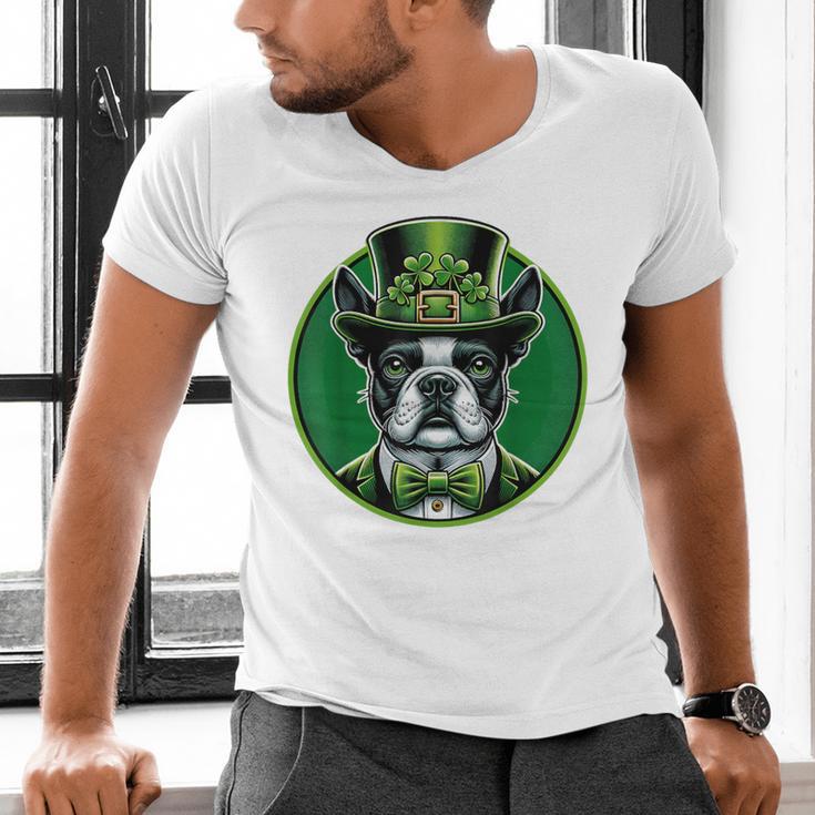Boston Terrier Dog St Patricks Day Irish Pet Lover Men Women Kids Men's V-Neck T-Shirt, gift for family, gift for coworker