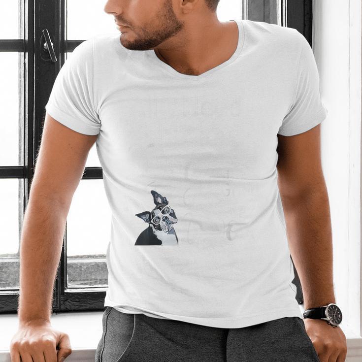 Boston Terrier Reading Books Love My Dog Men Women Kids T-Shirt Men's V-Neck T-Shirt, gift for family, gift for coworker