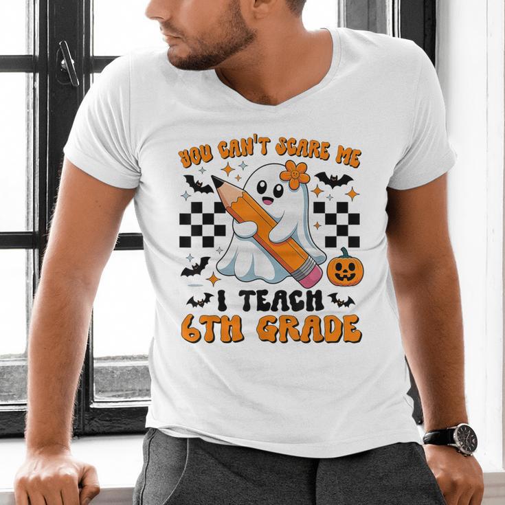 You Can't Scare Me I Teach 6th Grade Retro Teacher Halloween Men's V-Neck T-Shirt, gift for family, gift for coworker You Can't Scare Me I Teach 6th Grade Retro Teacher Halloween Men's V-Neck T-Shirt, gift for family, gift for coworker