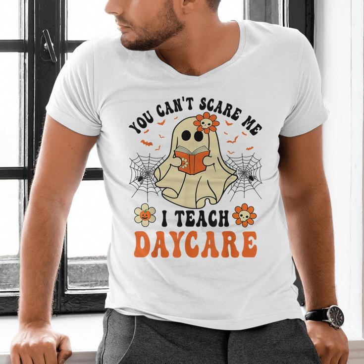 You Can't Scare Me I Teach Daycare Teacher Halloween Ghost Men's V-Neck T-Shirt, gift for family, gift for coworker You Can't Scare Me I Teach Daycare Teacher Halloween Ghost Men's V-Neck T-Shirt, gift for family, gift for coworker