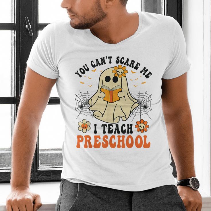 You Can't Scare Me I Teach Preschool Teacher Halloween Ghost Men Women Men's V-Neck T-Shirt, gift for family, gift for coworker You Can't Scare Me I Teach Preschool Teacher Halloween Ghost Men Women Men's V-Neck T-Shirt, gift for family, gift for coworker