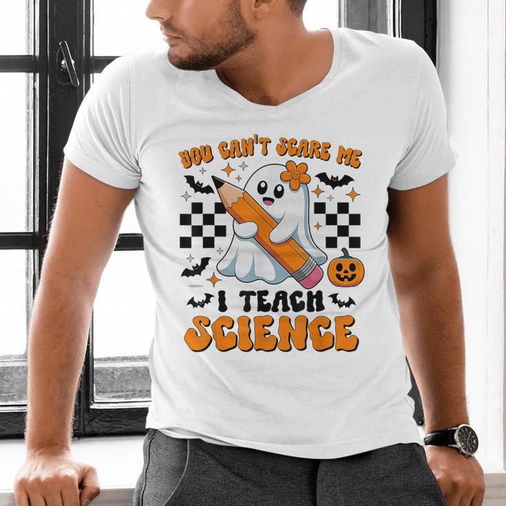 You Can't Scare Me I Teach Science Retro Teacher Halloween Men's V-Neck T-Shirt, Science Teacher Shirts, gift for family, gift for coworker You Can't Scare Me I Teach Science Retro Teacher Halloween Men's V-Neck T-Shirt, Science Teacher Shirts, gift for family, gift for coworker