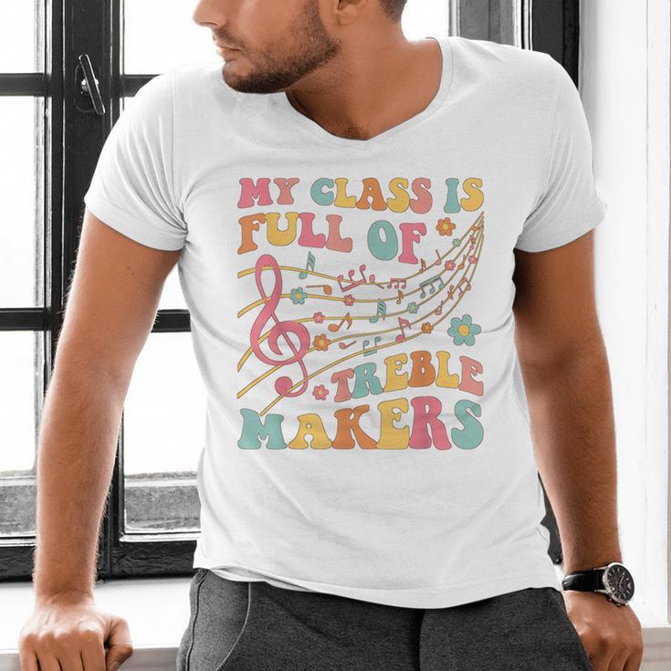 My Class Is Full Of Treble Makers Funny Music Teacher Groovy Men Women Girls Kids Men's V-Neck T-Shirt, Groovy Teacher Shirts, gift for family, gift for coworker My Class Is Full Of Treble Makers Funny Music Teacher Groovy Men Women Girls Kids Men's V-Neck T-Shirt, Groovy Teacher Shirts, gift for family, gift for coworker