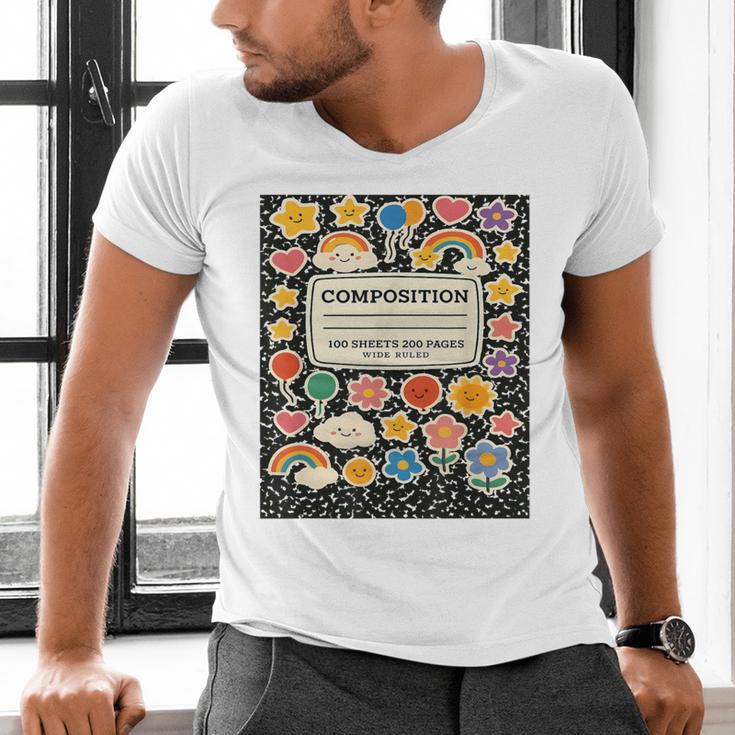 Composition Notebook Costume Teacher Matching Halloween Book Men's V-Neck T-Shirt, gift for family, gift for coworker Composition Notebook Costume Teacher Matching Halloween Book Men's V-Neck T-Shirt, gift for family, gift for coworker