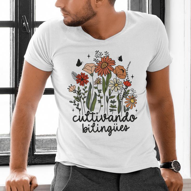 Cultivando Bilingues Dual Language Crew Bilingual Teacher Men Women Girls Kids Men's V-Neck T-Shirt, gift for family, gift for coworker