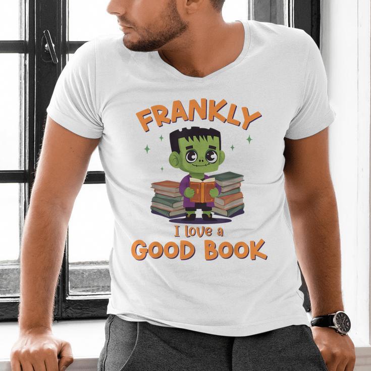 Cute Halloween Teacher Librarian Frankenstein Reading Books Men's V-Neck T-Shirt, gift for family, gift for coworker Cute Halloween Teacher Librarian Frankenstein Reading Books Men's V-Neck T-Shirt, gift for family, gift for coworker