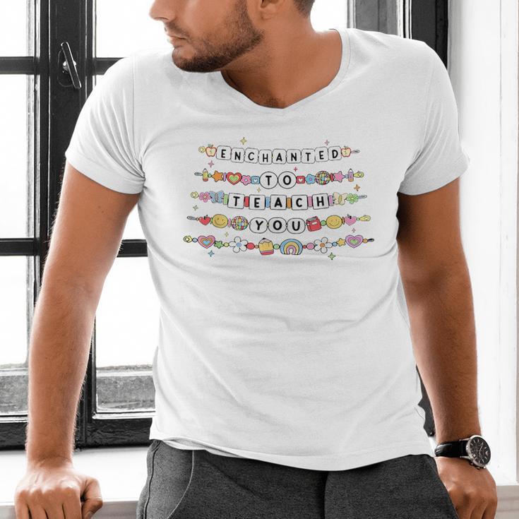 Enchanted To Teach You Friendship Bracelet Teacher Girl Kids Men's V-Neck T-Shirt, gift for family, gift for coworker Enchanted To Teach You Friendship Bracelet Teacher Girl Kids Men's V-Neck T-Shirt, gift for family, gift for coworker