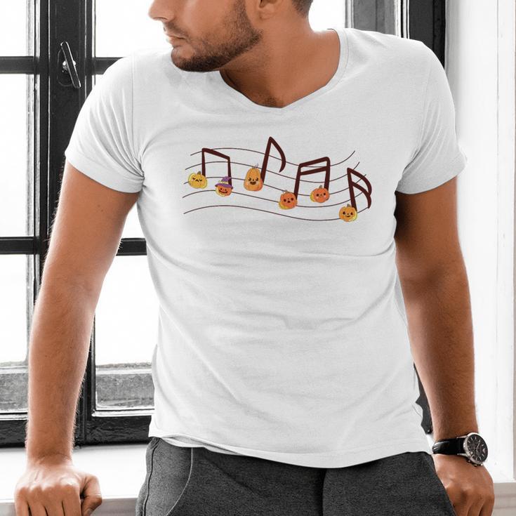 Fall Music Teacher Halloween Pumpkin Music Note Fall Teacher Men's V-Neck T-Shirt, gift for family, gift for coworker Fall Music Teacher Halloween Pumpkin Music Note Fall Teacher Men's V-Neck T-Shirt, gift for family, gift for coworker