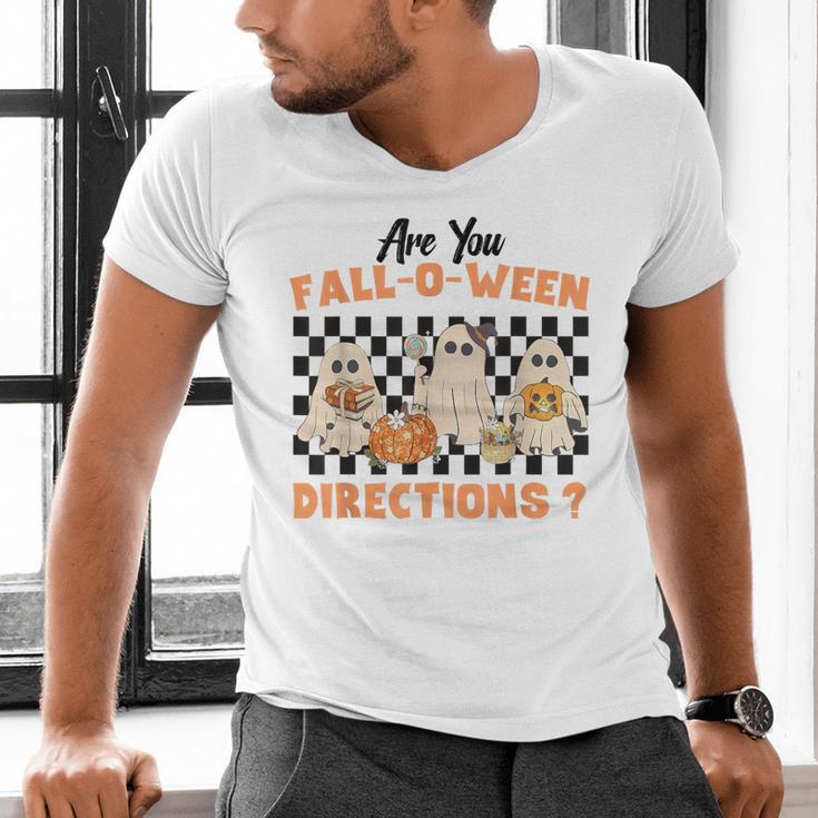 Are You Fall-O-Ween Directions Halloween Ghost Fall Teacher Men's V-Neck T-Shirt, gift for family, gift for coworker Are You Fall-O-Ween Directions Halloween Ghost Fall Teacher Men's V-Neck T-Shirt, gift for family, gift for coworker