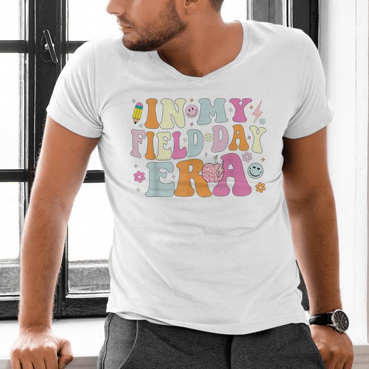 In My Field Day Era Teacher Kids Cute Groovy Field Day Men's V-Neck T-Shirt, Groovy Teacher Shirts, gift for family, gift for coworker In My Field Day Era Teacher Kids Cute Groovy Field Day Men's V-Neck T-Shirt, Groovy Teacher Shirts, gift for family, gift for coworker
