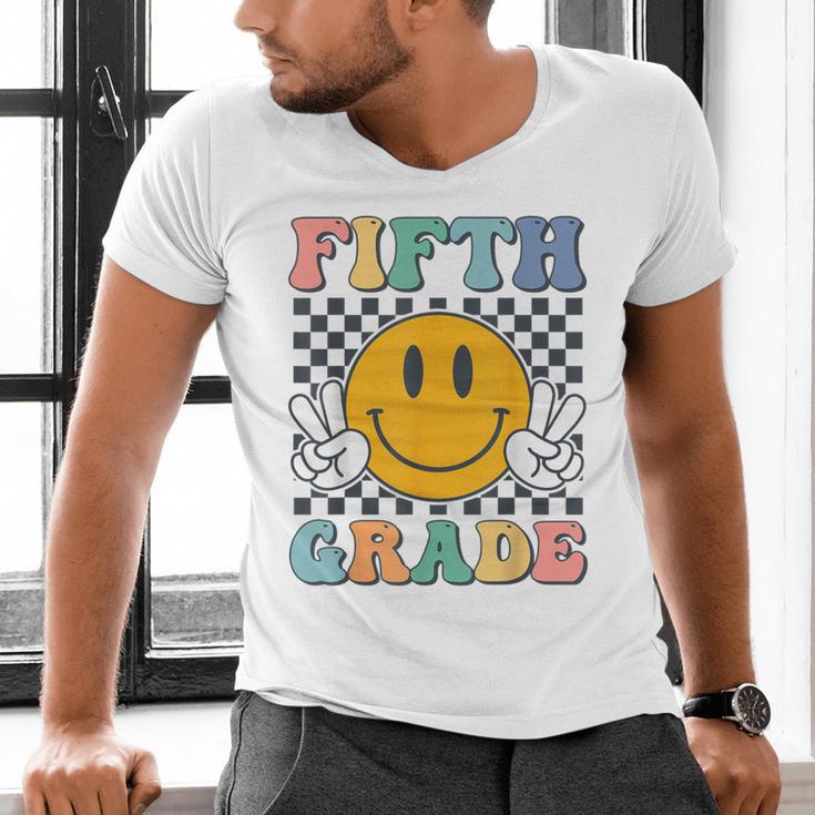 Fifth Grade Team Teachers Boys Girls Retro Smile 5th Grade Men's V-Neck T-Shirt, gift for family, gift for coworker