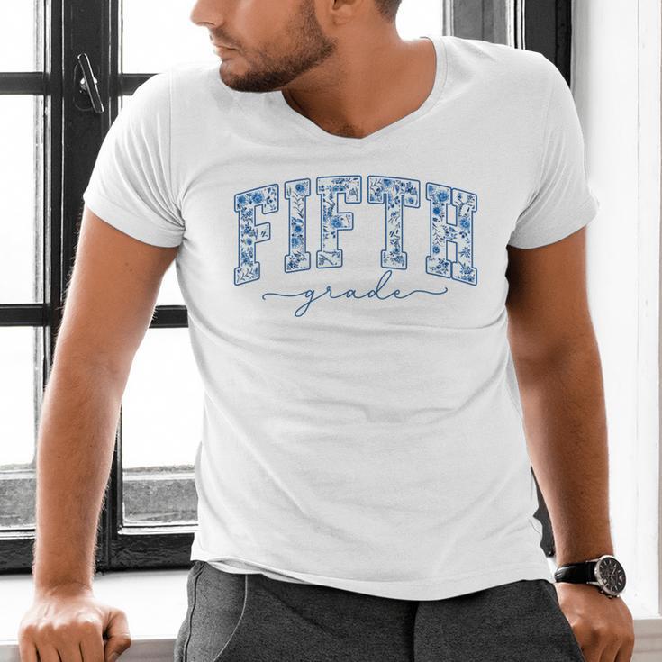 Fifth Grade Toile De Jouy Back To School Teachers Kids Men's V-Neck T-Shirt, gift for family, gift for coworker Fifth Grade Toile De Jouy Back To School Teachers Kids Men's V-Neck T-Shirt, gift for family, gift for coworker